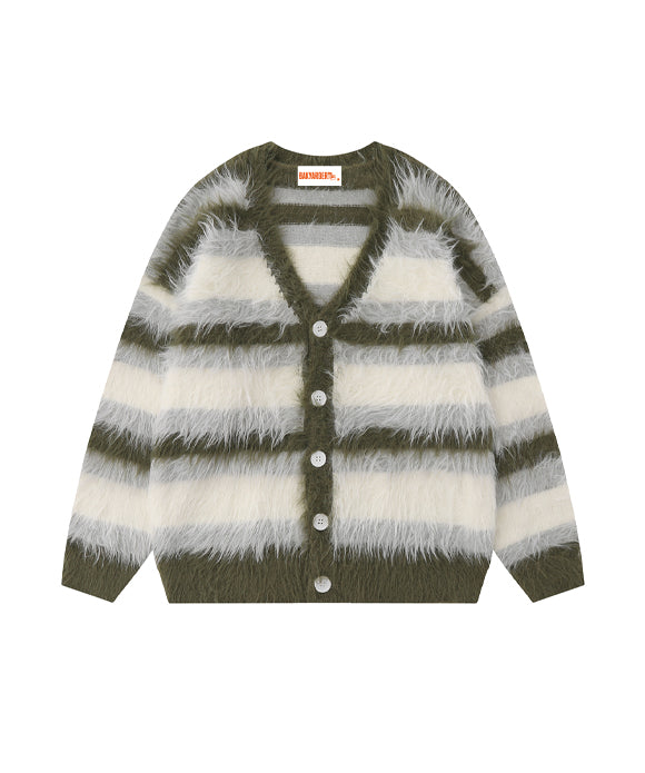 BAKYARDER Color Block Striped Cardigan