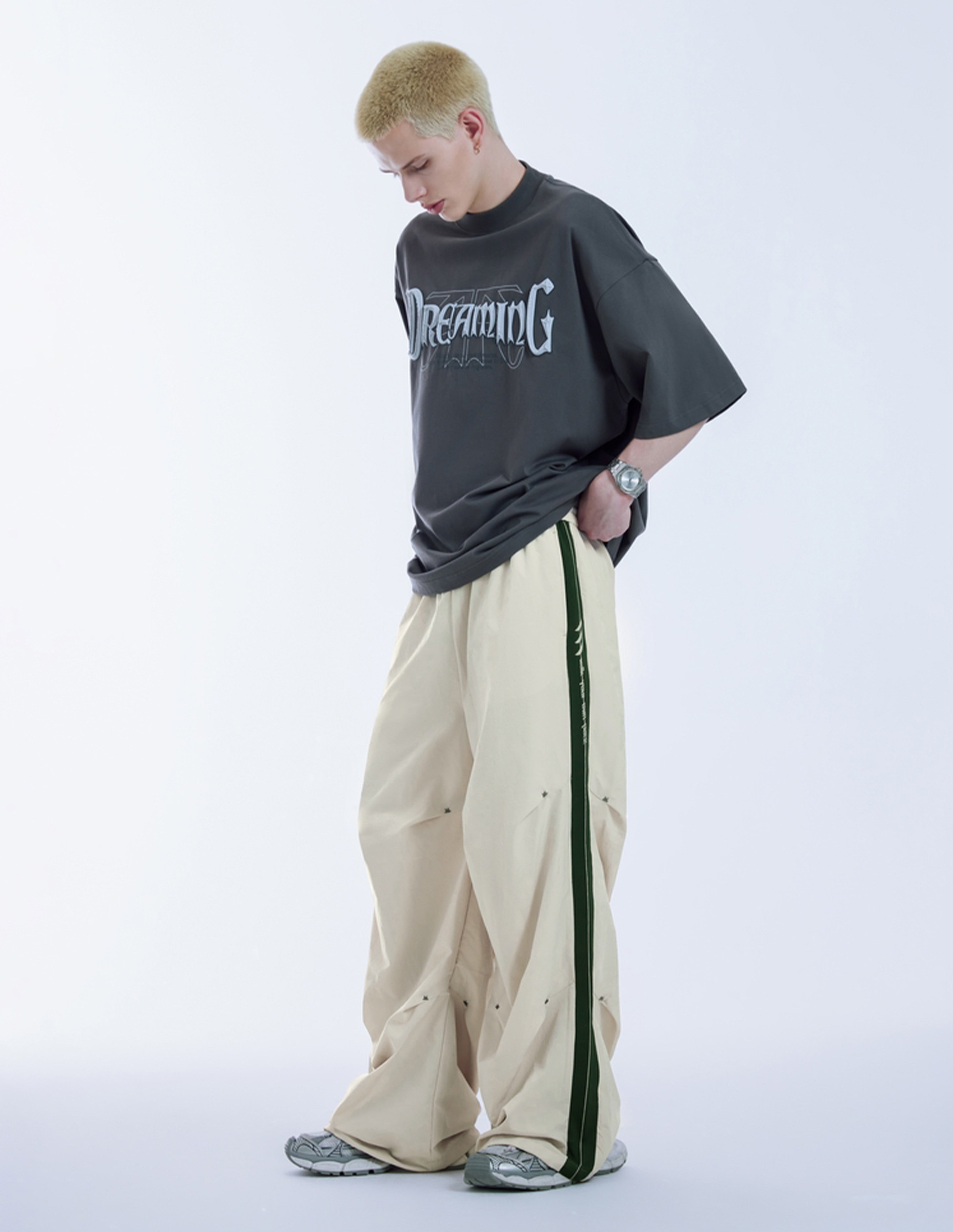 BAKYARDER Vintage Pleated Sport Drawstring Pants