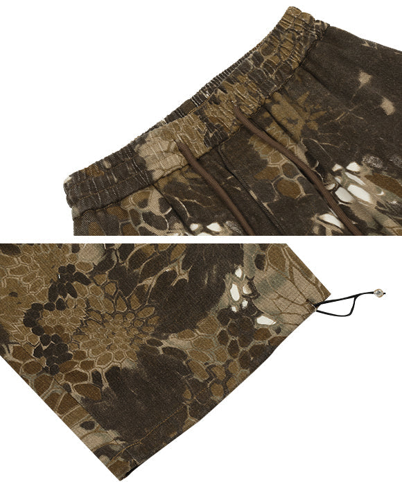BAKYARDER Vintage Snake Print Camo Multi-Pocket Cargo Pants