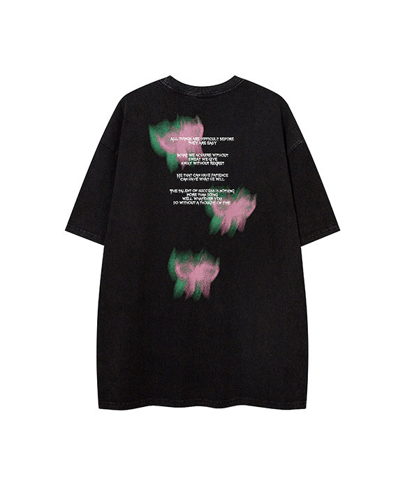 BAKYARDER  Butterfly Print Short Sleeve T-Shirt