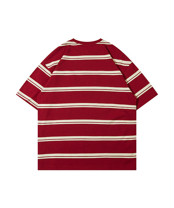 BAKYARDER Letter Striped Short-Sleeve T-Shirt