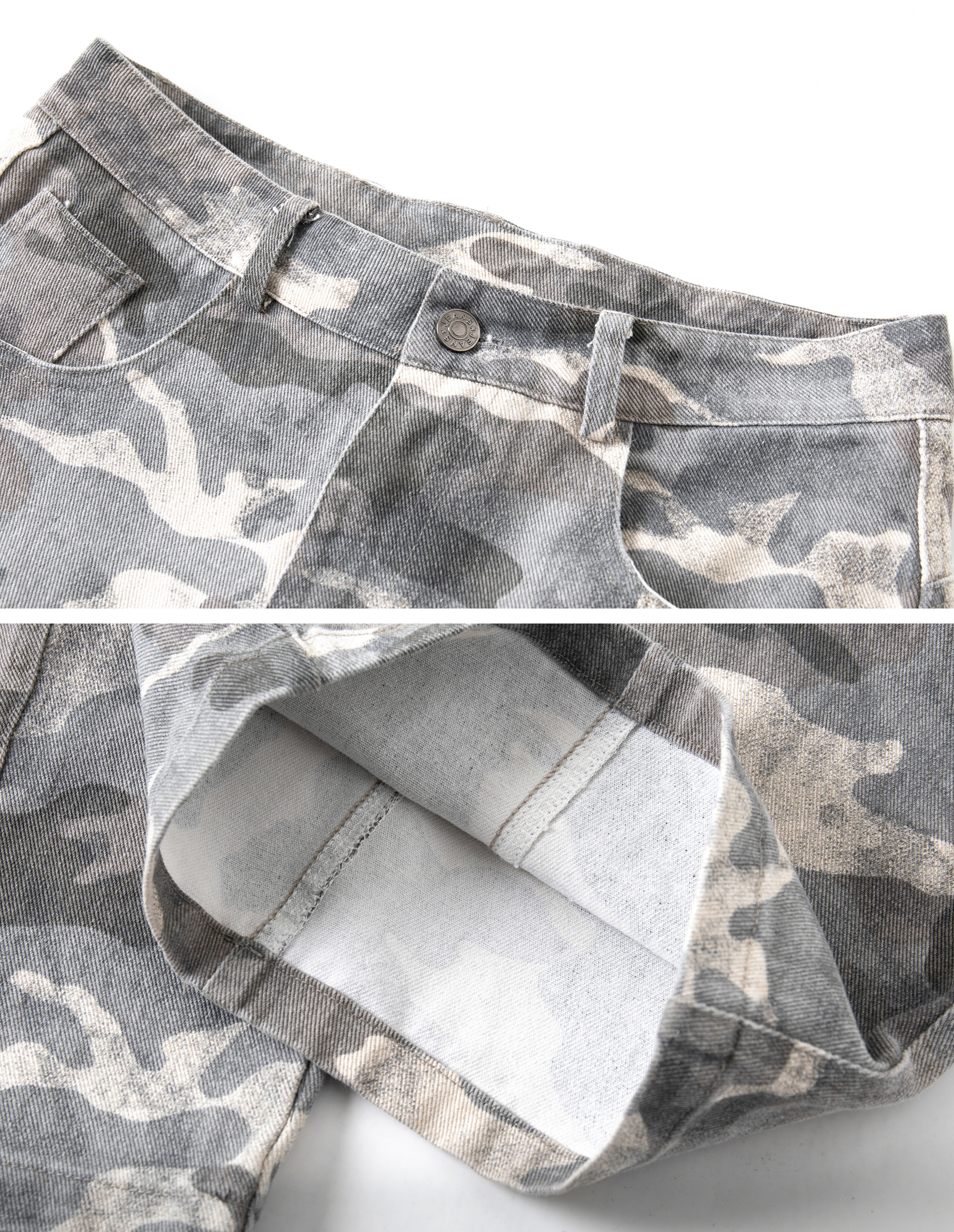 BAKYARDER Vintage Washed Camouflage Bucket Cargo Pants