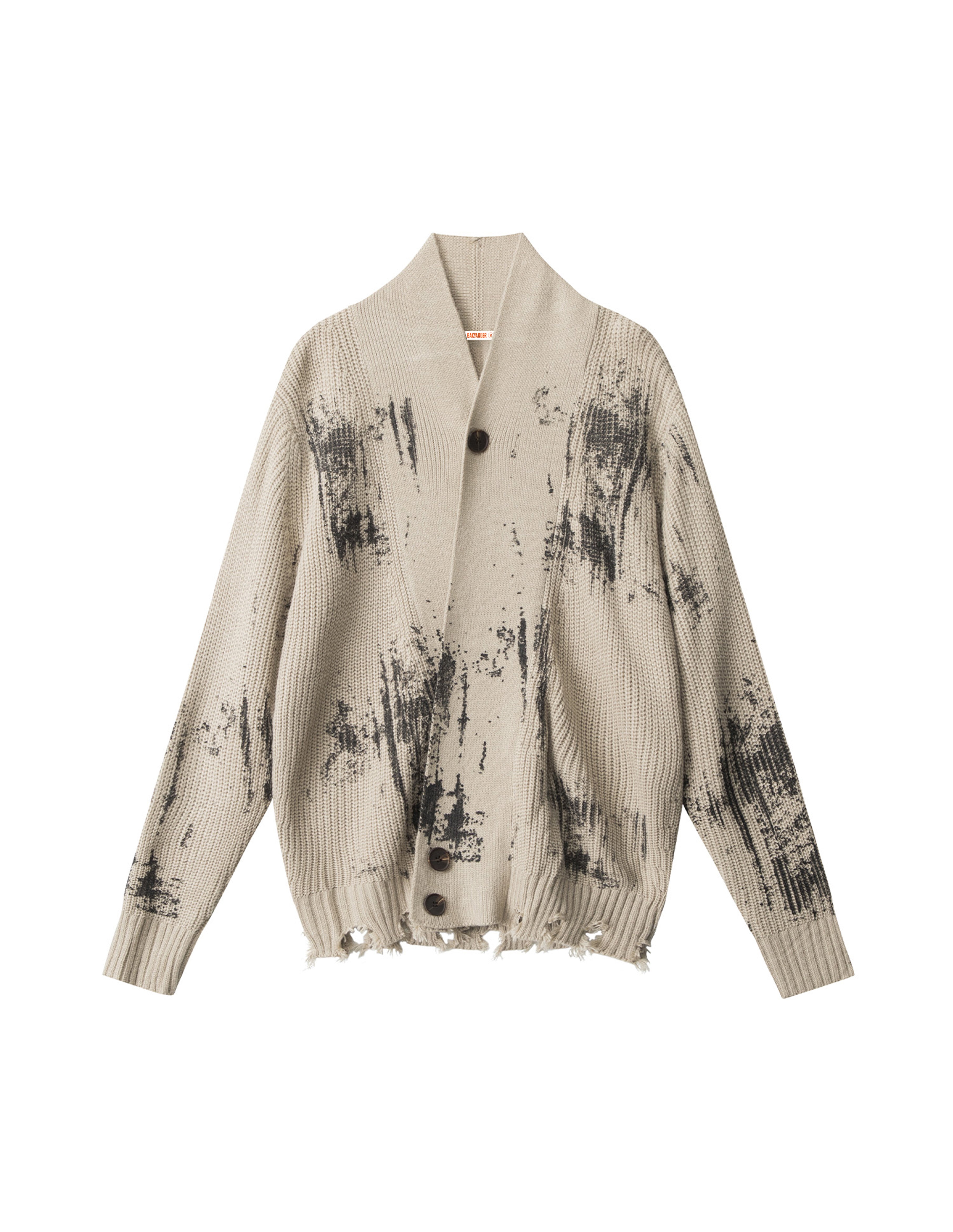 BAKYARDER Vintage Tie-Dye Distressed Cardigan Sweater