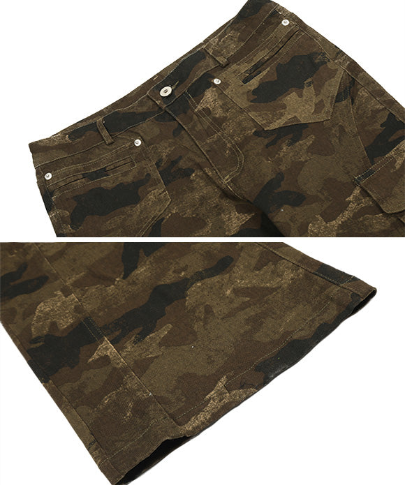BAKYARDER Women's Vintage Flared Camo Cargo Pants