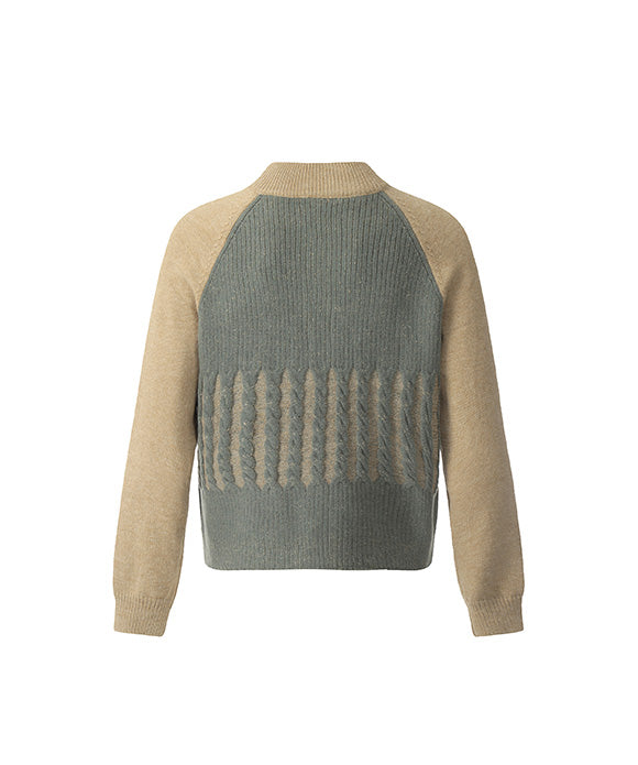 BAKYARDER Vintage Color Block Patchwork Cardigan Sweater