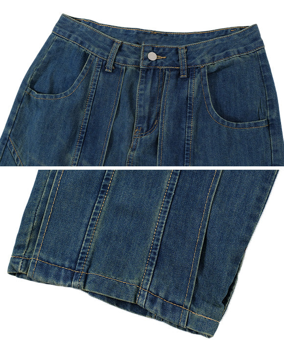 BAKYARDER Vintage Washed Patchwork Denim Pants