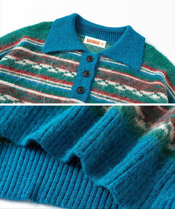 BAKYARDER Vintage Loose Colorblock Sweater