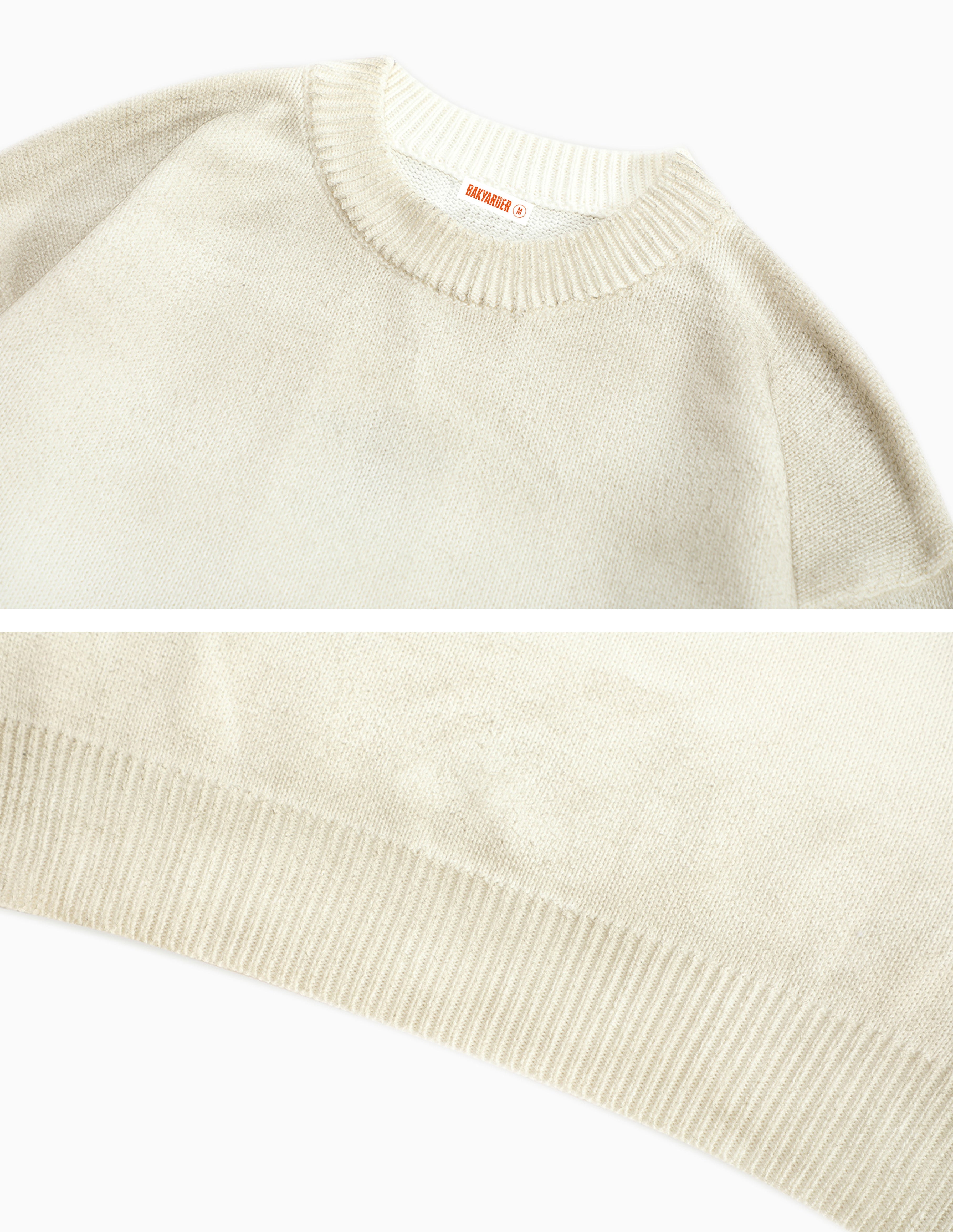 BAKYARDER Vintage Washed Distressed Pullover Sweater