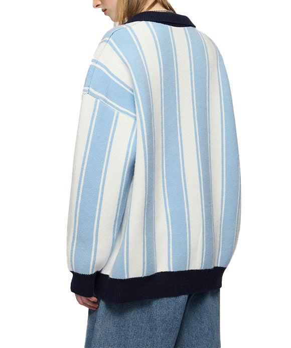 BAKYARDER Vintage Letter Striped Sweater