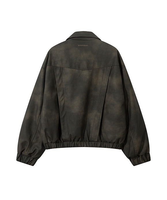 BAKYARDER Vintage Lapel PU Leather Jacket