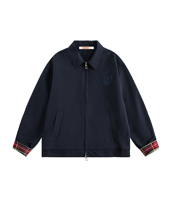 BAKYARDER  Vintage Collegiate Embroidered Plaid Jacket