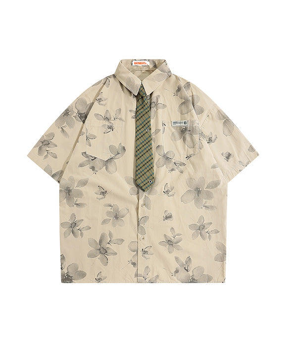 BAKYARDER Baroque Vintage Floral Short Sleeve T-Shirt