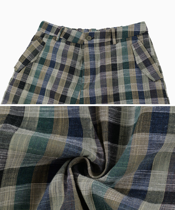 BAKYARDER Vintage Plaid Wide-Leg Cargo Pants