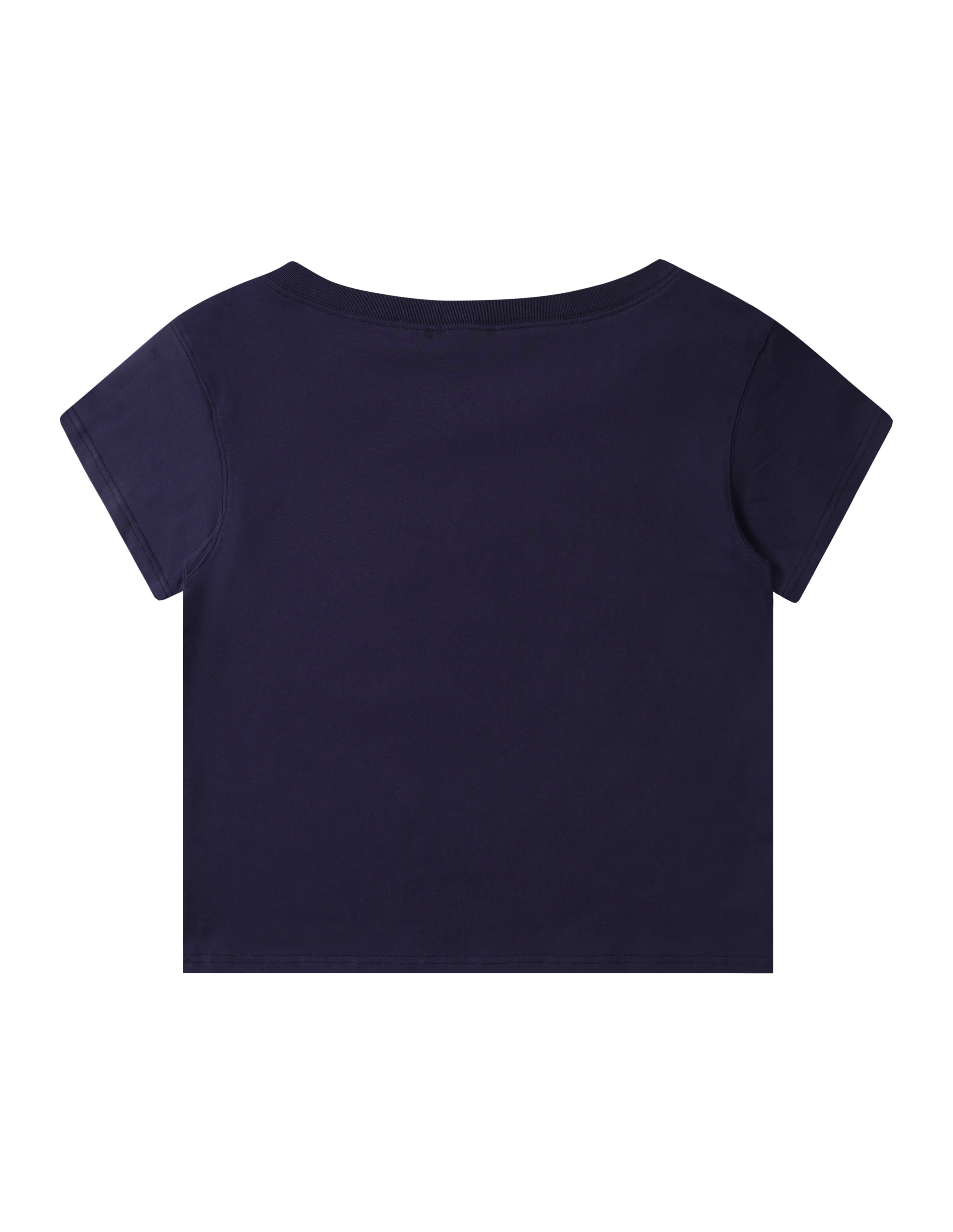 BAKYARDER 3D Chenille Embellished Asymmetrical Shoulder Tee