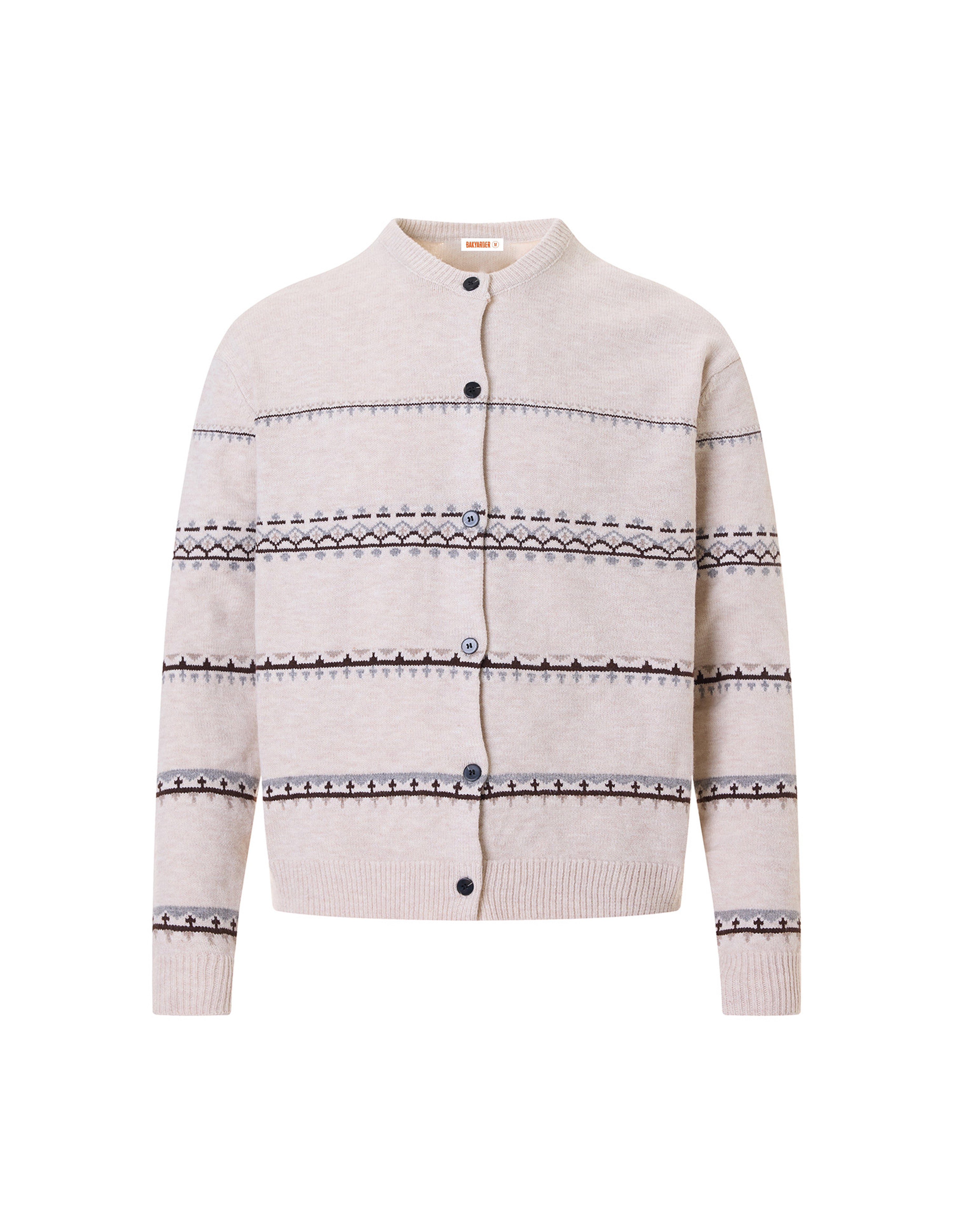 BAKYARDER Vintage Textured Jacquard Cardigan Sweater