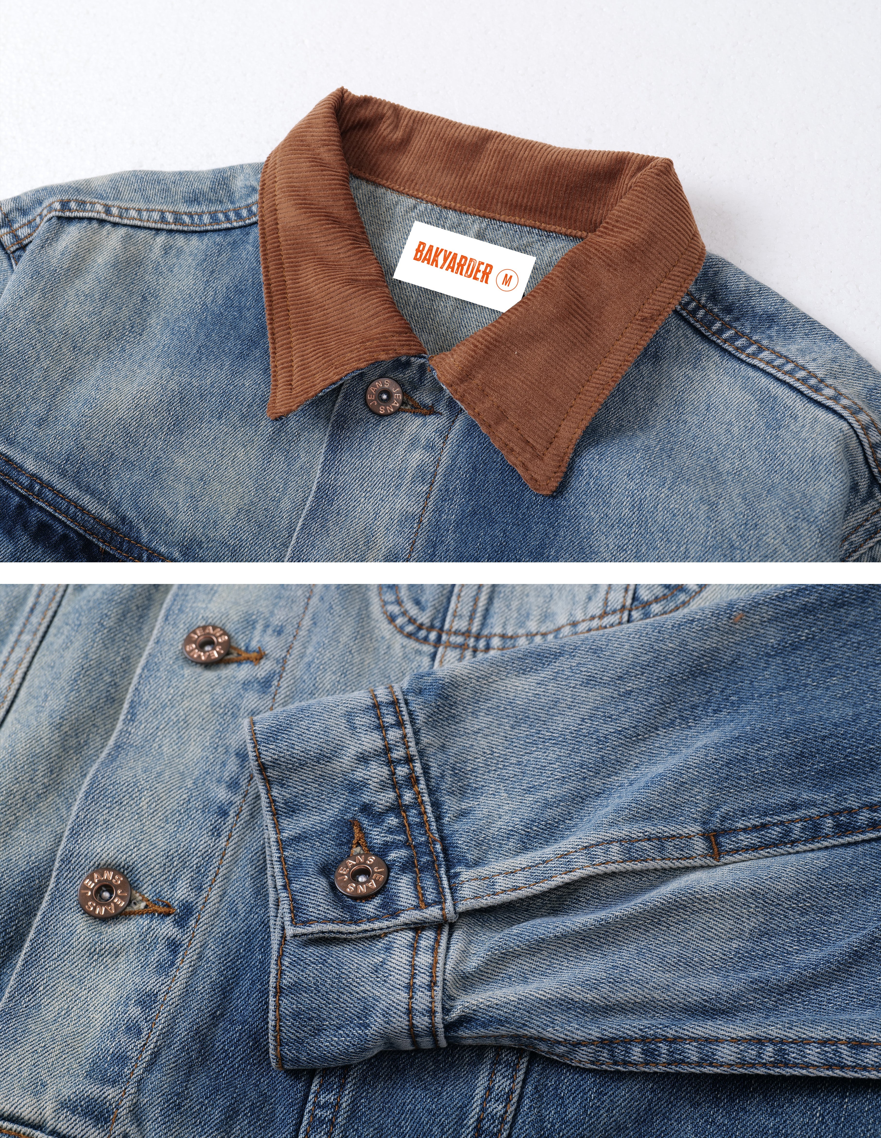 BAKYARDER Vintage Washed Denim Jacket