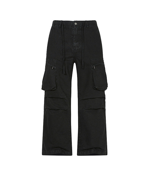BAKYARDER Vintage Pleated Multi-Pocket Cargo Pants