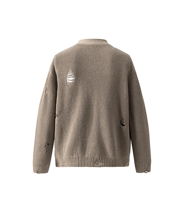 BAKYARDER Vintage Ripped Casual Sweater
