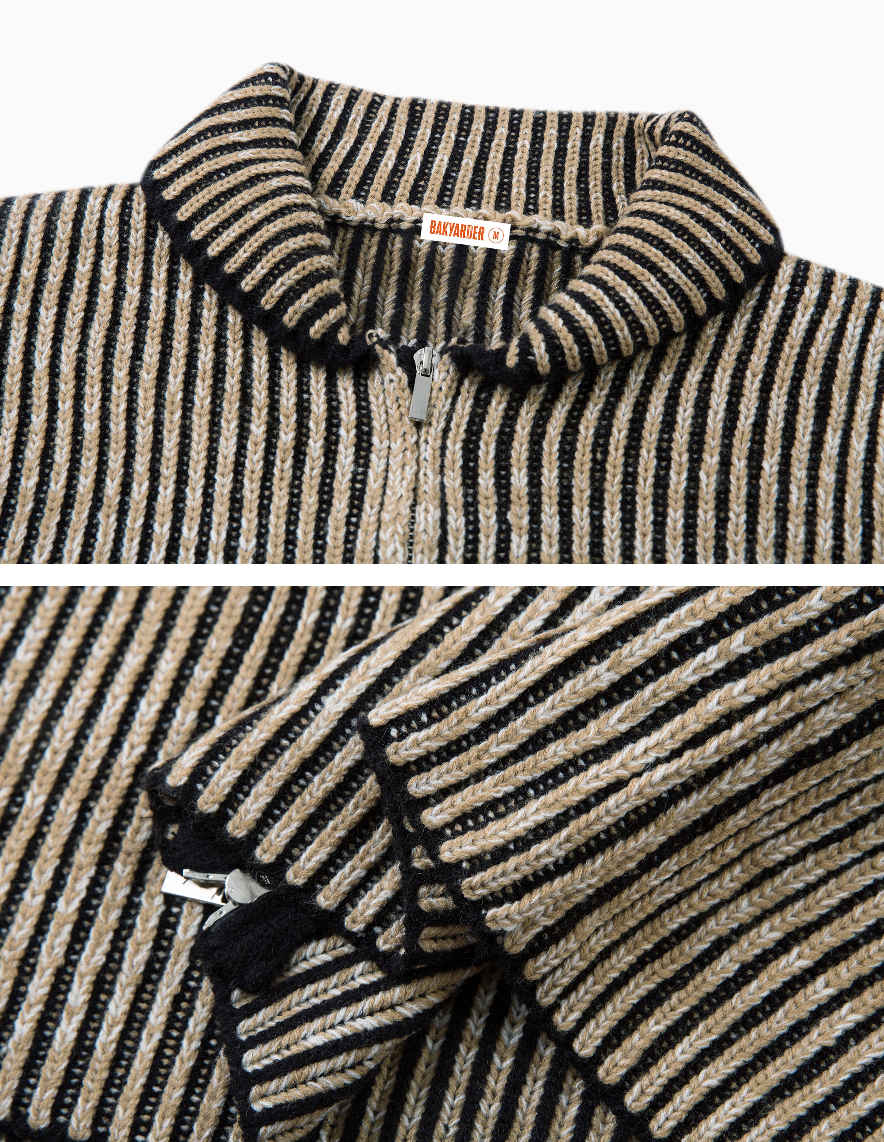 BAKYARDER Vintage Striped Cardigan Sweater
