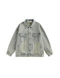 BAKYARDER Vintage Polo Collar Denim Jacket