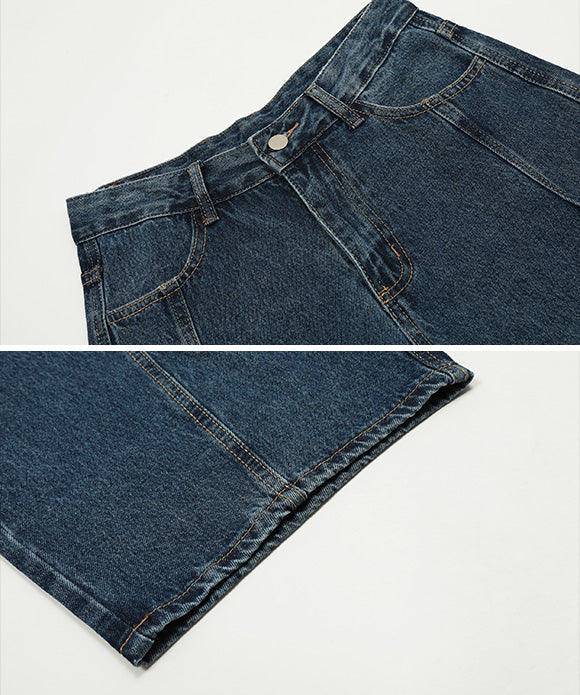 BAKYARDER  Vintage Color-Blocked Checkered Jeans