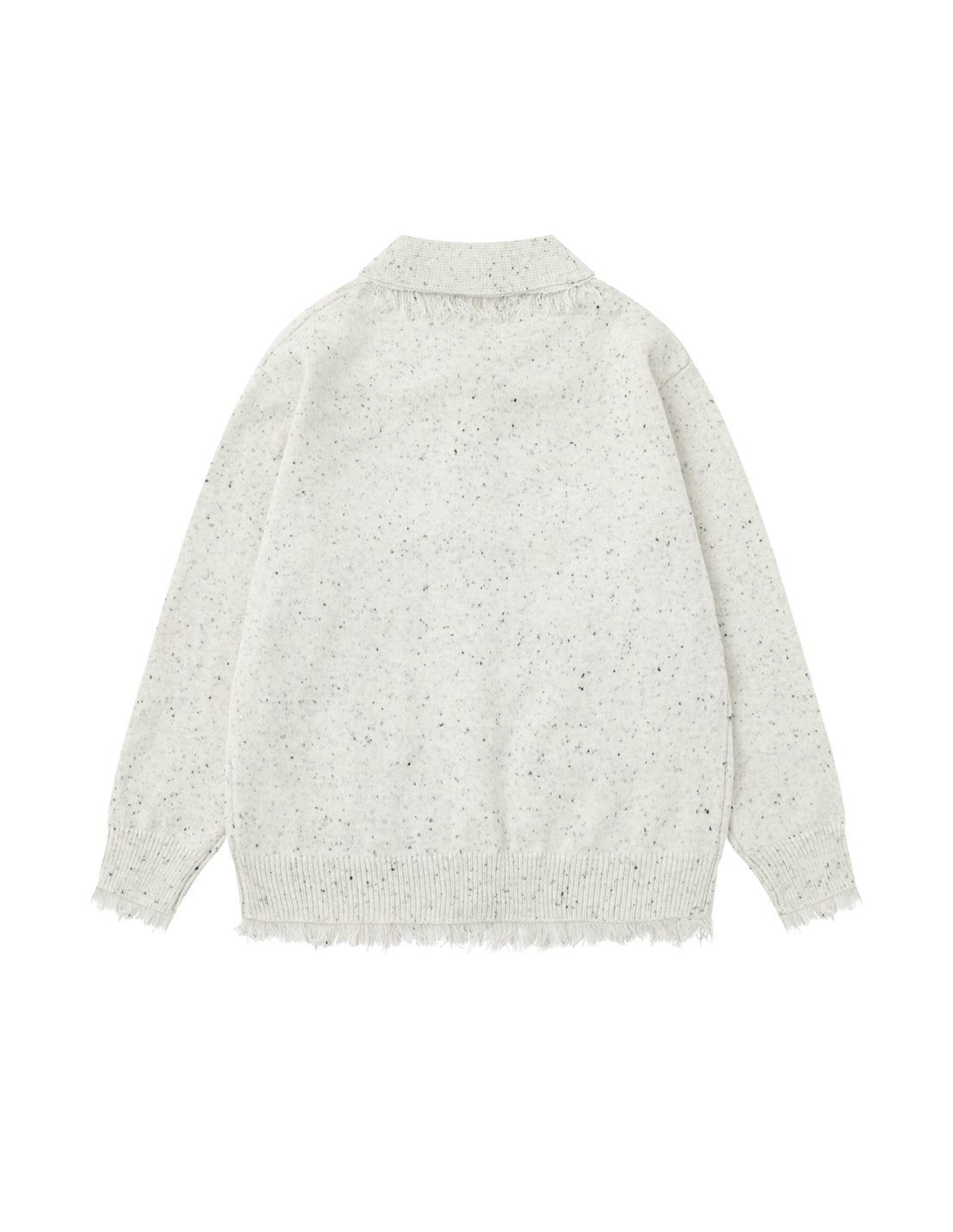 BAKYARDER Vintage Raw Edge Lapel Casual Cardigan Sweater