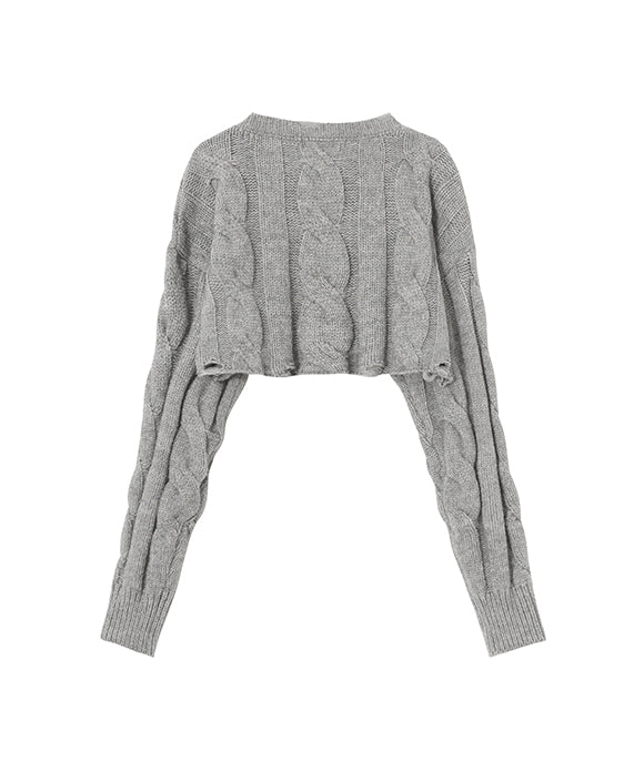 BAKYARDER Short Crop Top Knit Sweater