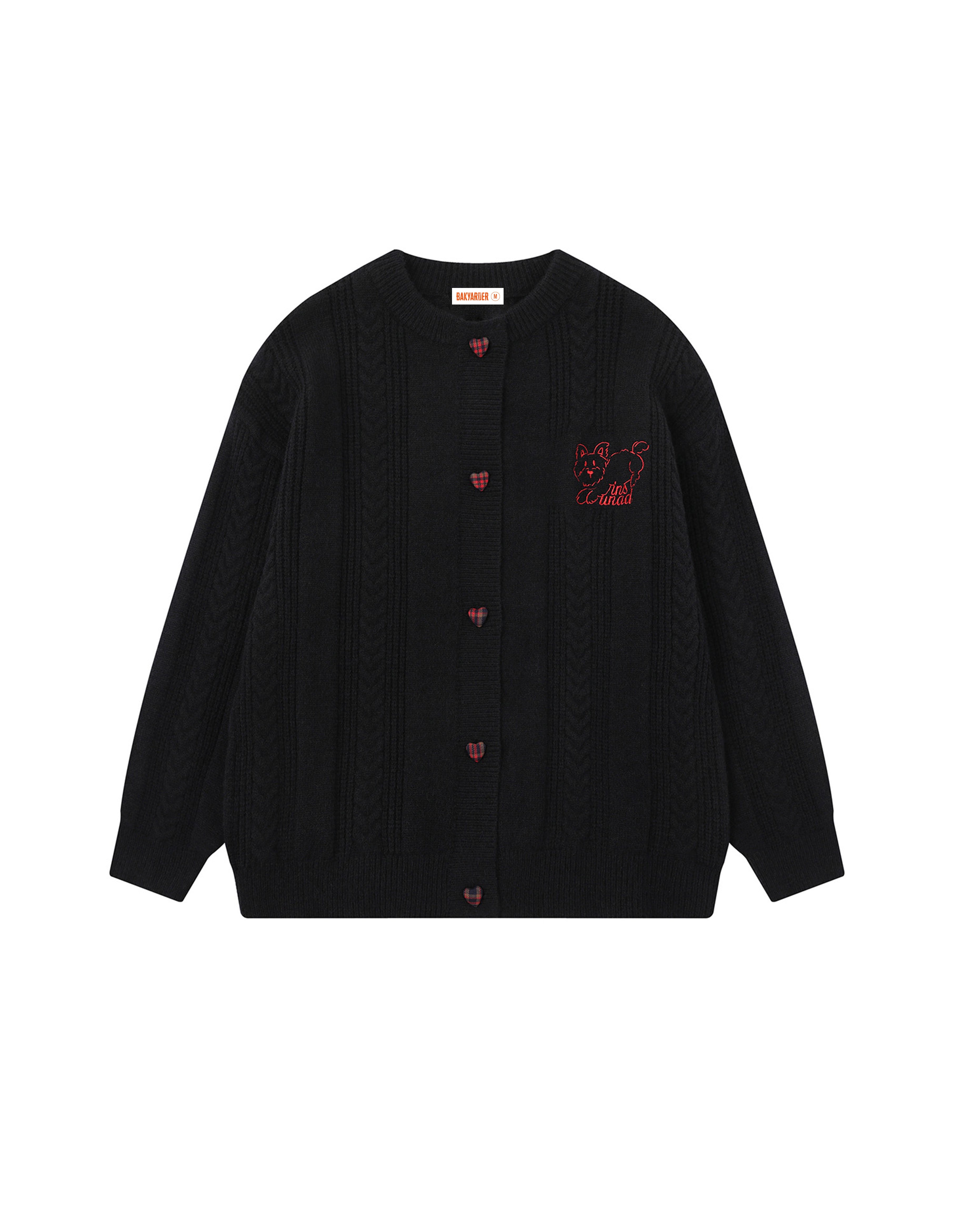 BAKYARDER Vintage Versatile Embroidered Cable Knit Cardigan Sweater