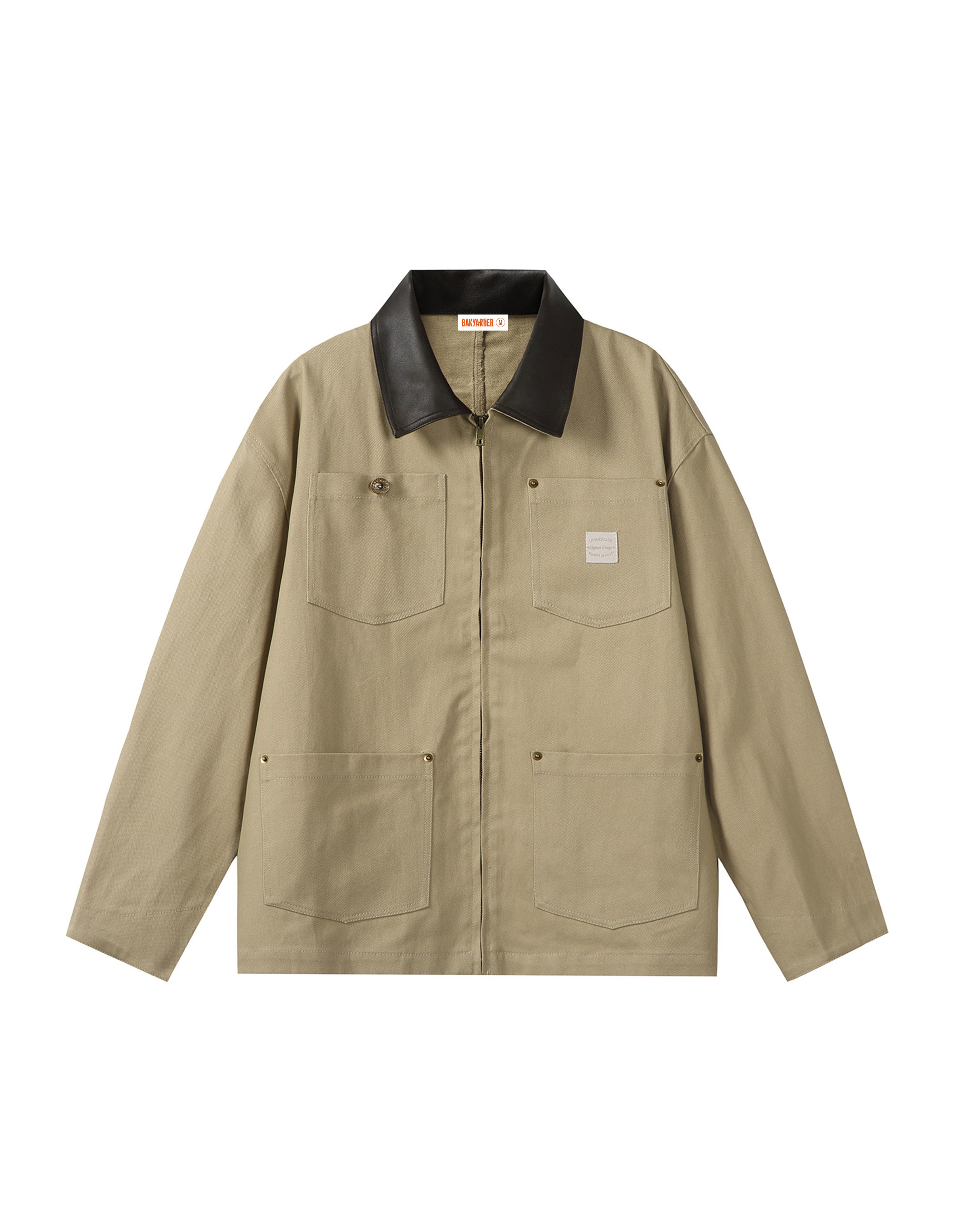 BAKYARDER Vintage Workwear Lapel Multi-Pocket Jacket