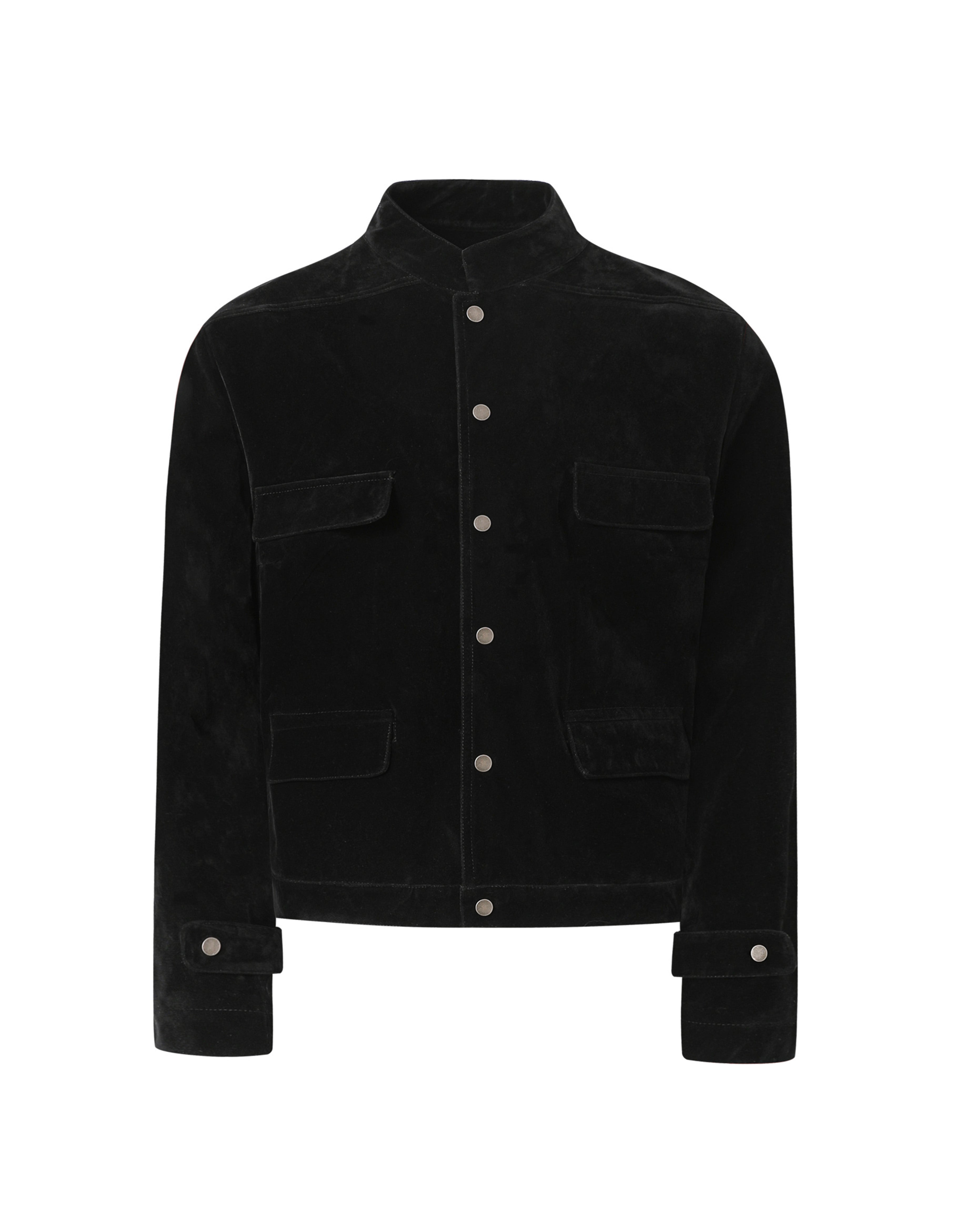 BAKYARDER Vintage Suede Multi-Pocket Stand Collar Jacket