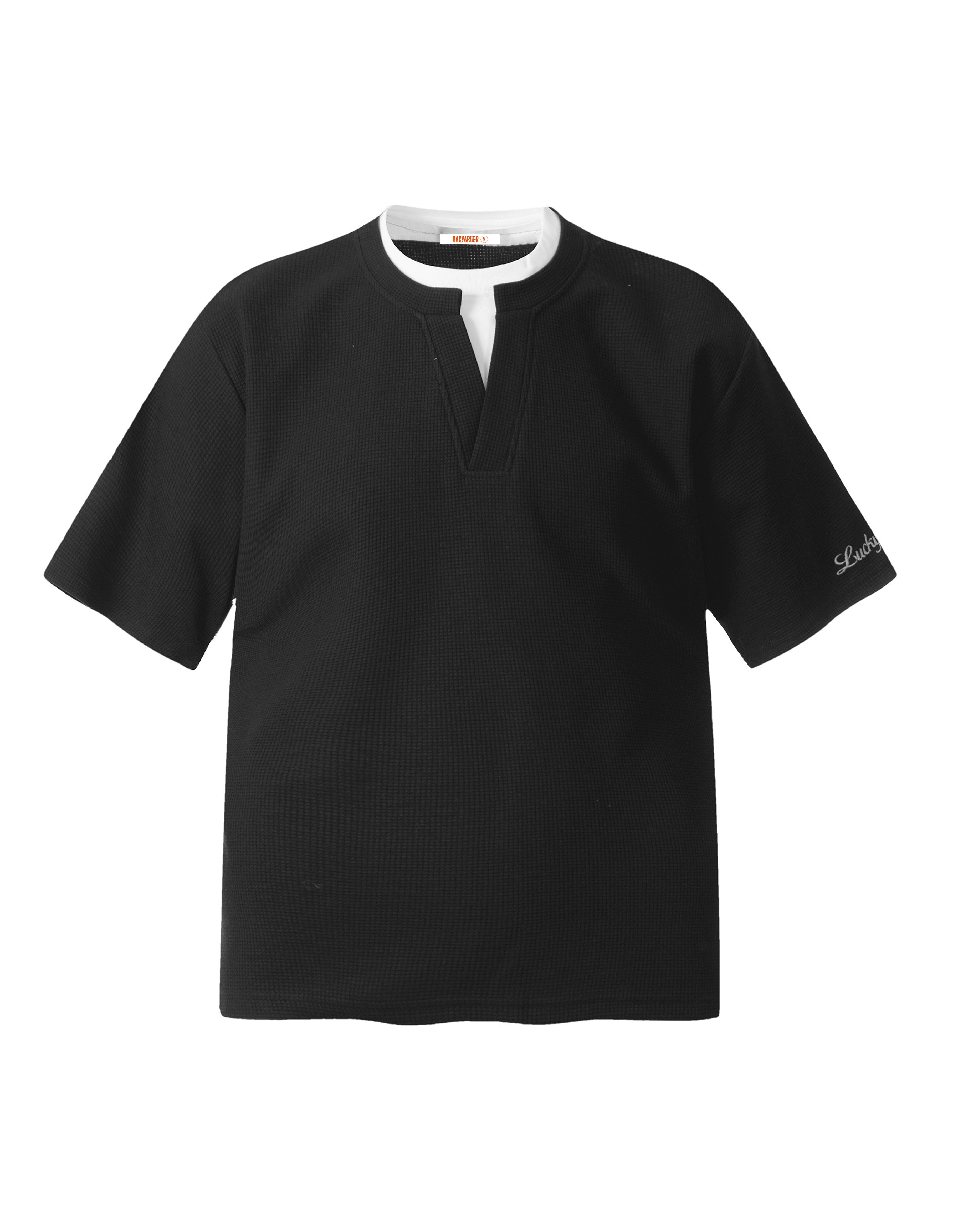 BAKYARDER Waffle-Knit Faux Two-Piece T-Shirt