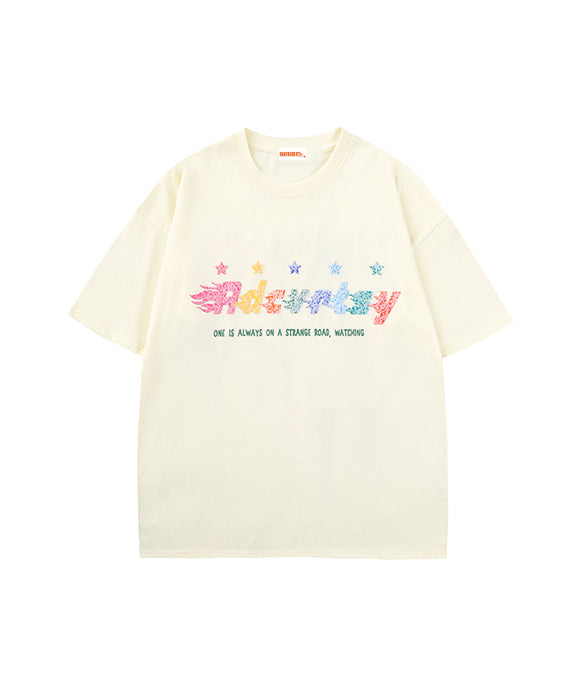 BAKYARDER Graffiti Star Print T-Shirt