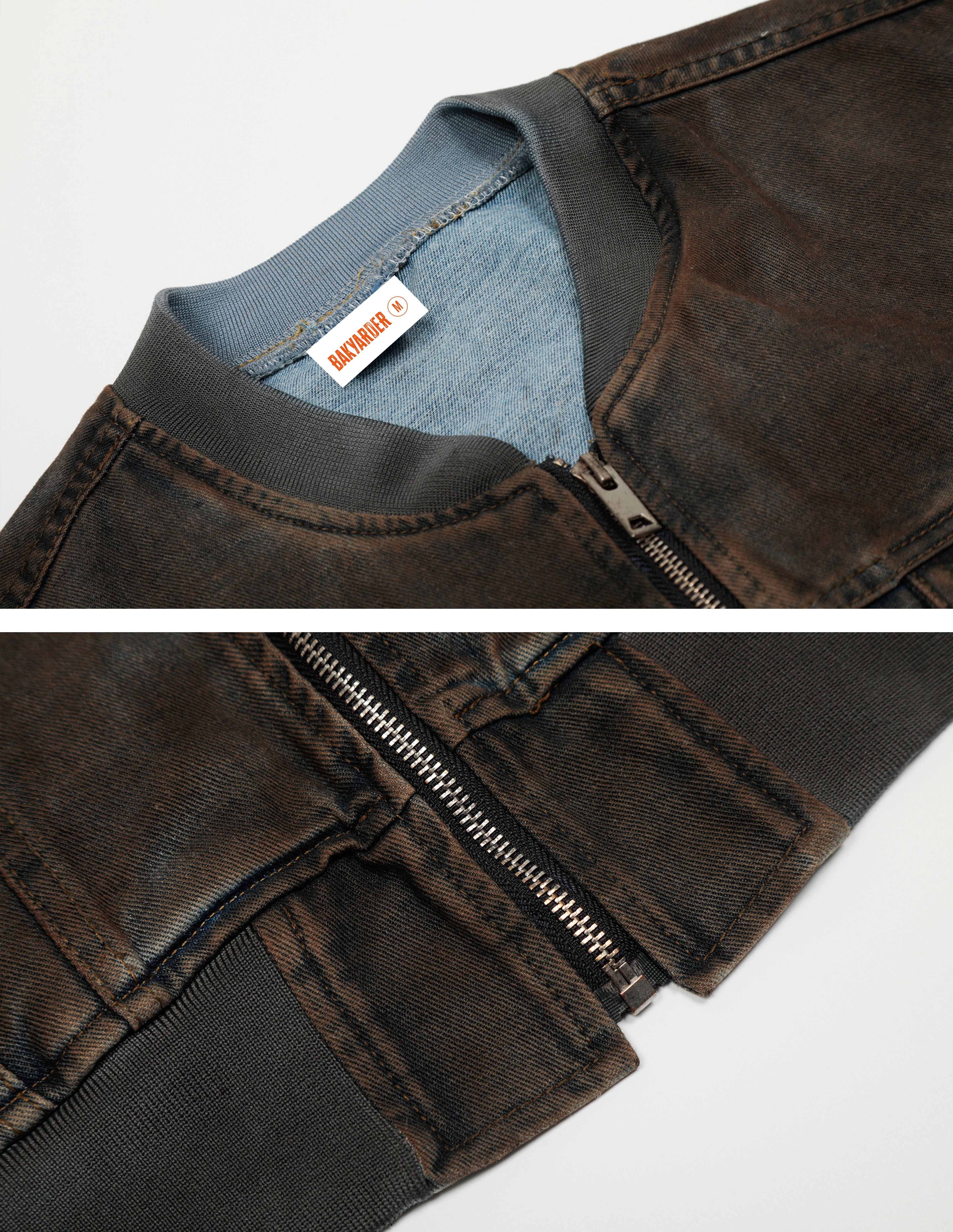 BAKYARDER Vintage Washed Workwear Denim Jacket