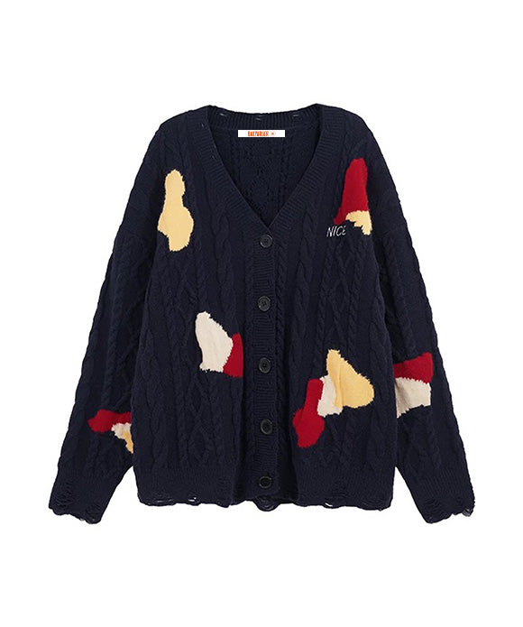 BAKYARDER Vintage Jacquard Cardigan Sweater