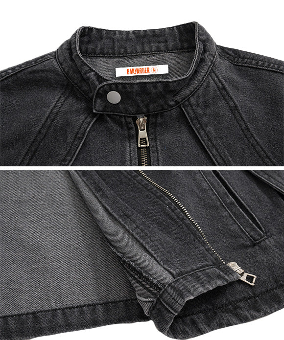 BAKYARDER Vintage Patchwork Distressed Denim Jacket