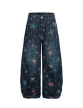 BAKYARDER All-Over Star Print Deconstructed Bucket Jeans