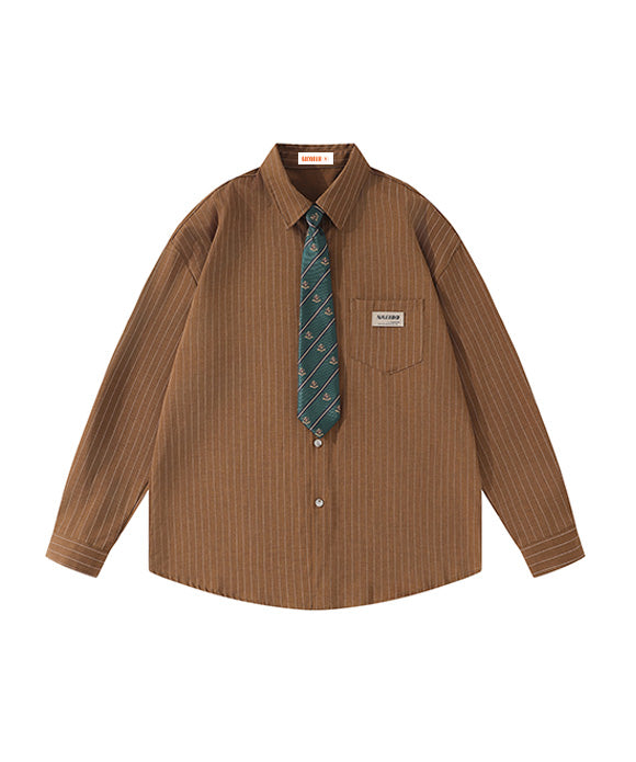 BAKYARDER  Vintage Striped Preppy Shirt