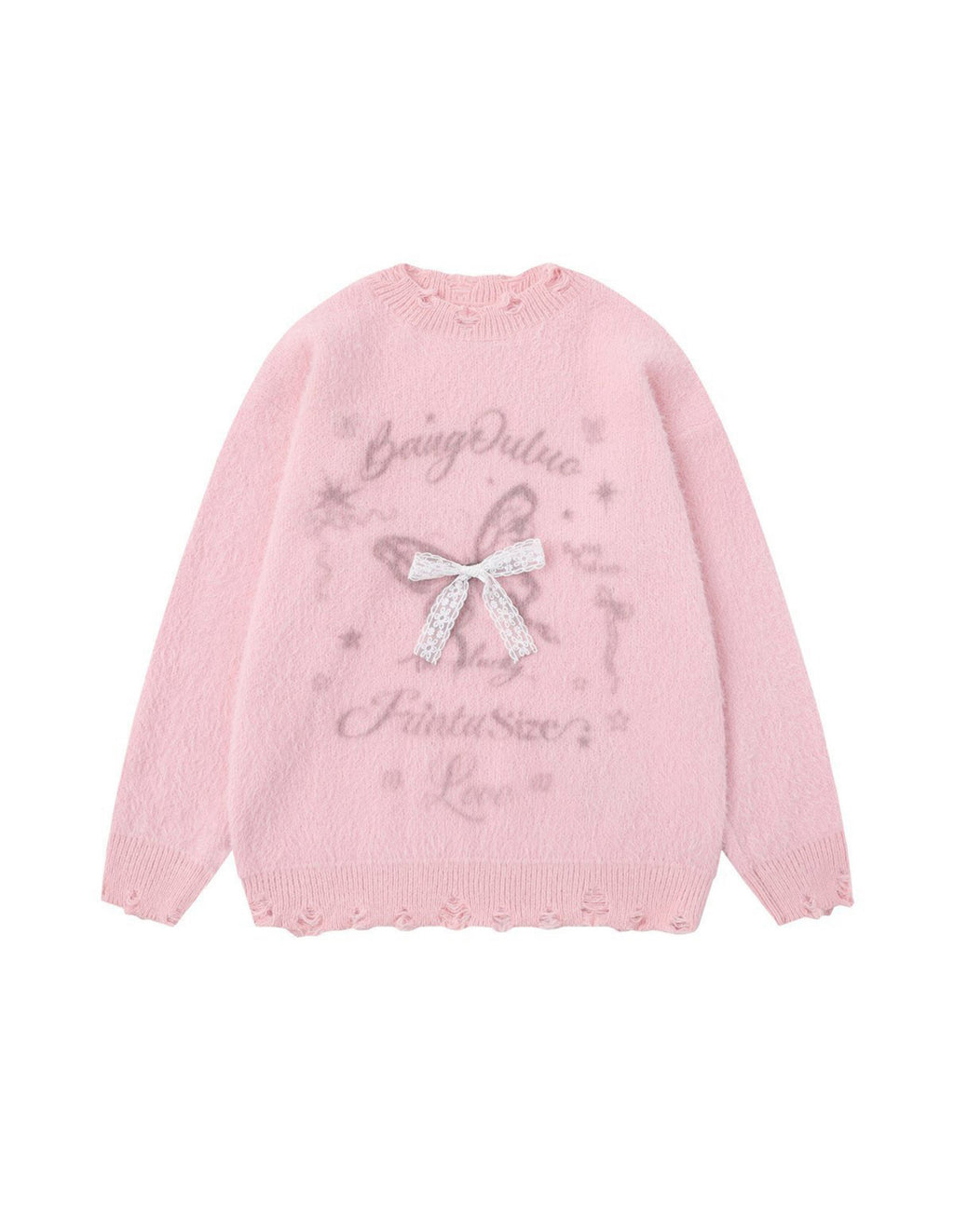 BAKYARDER 3D Bow Crewneck Pullover Sweater