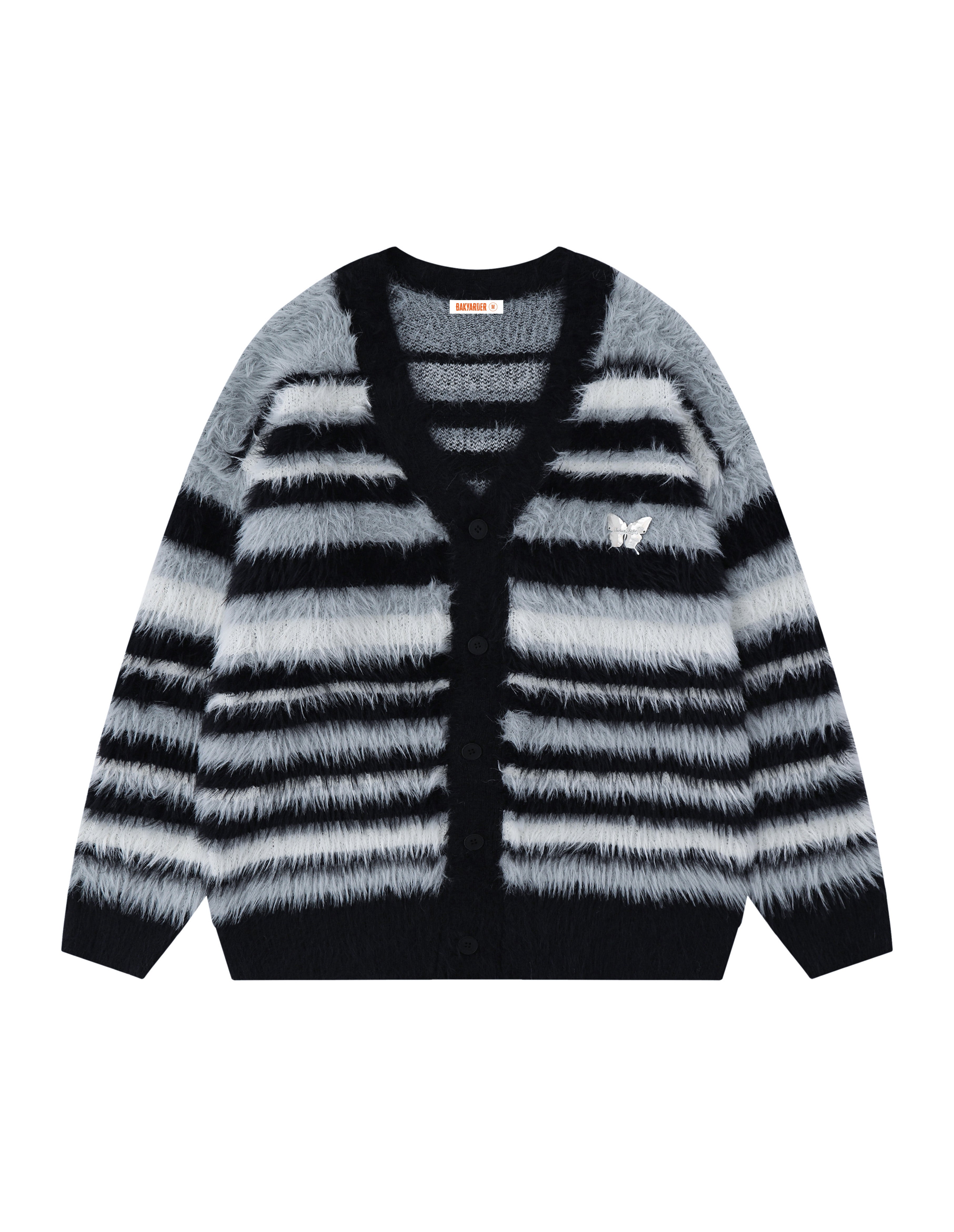 BAKYARDER Vintage Mohair Ombre Stripe Cardigan