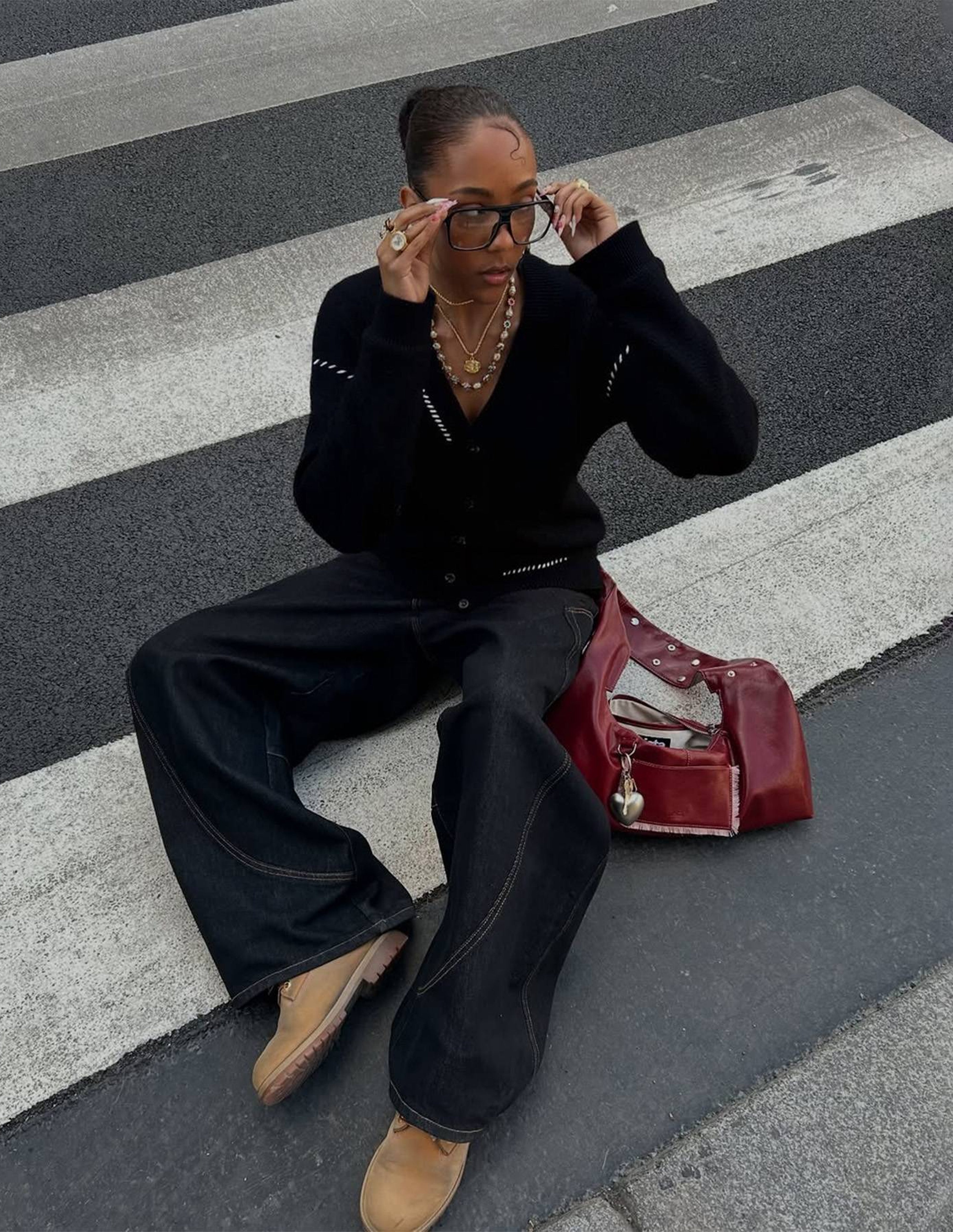 BAKYARDER Vintage Preppy Style Simple Casual Cardigan