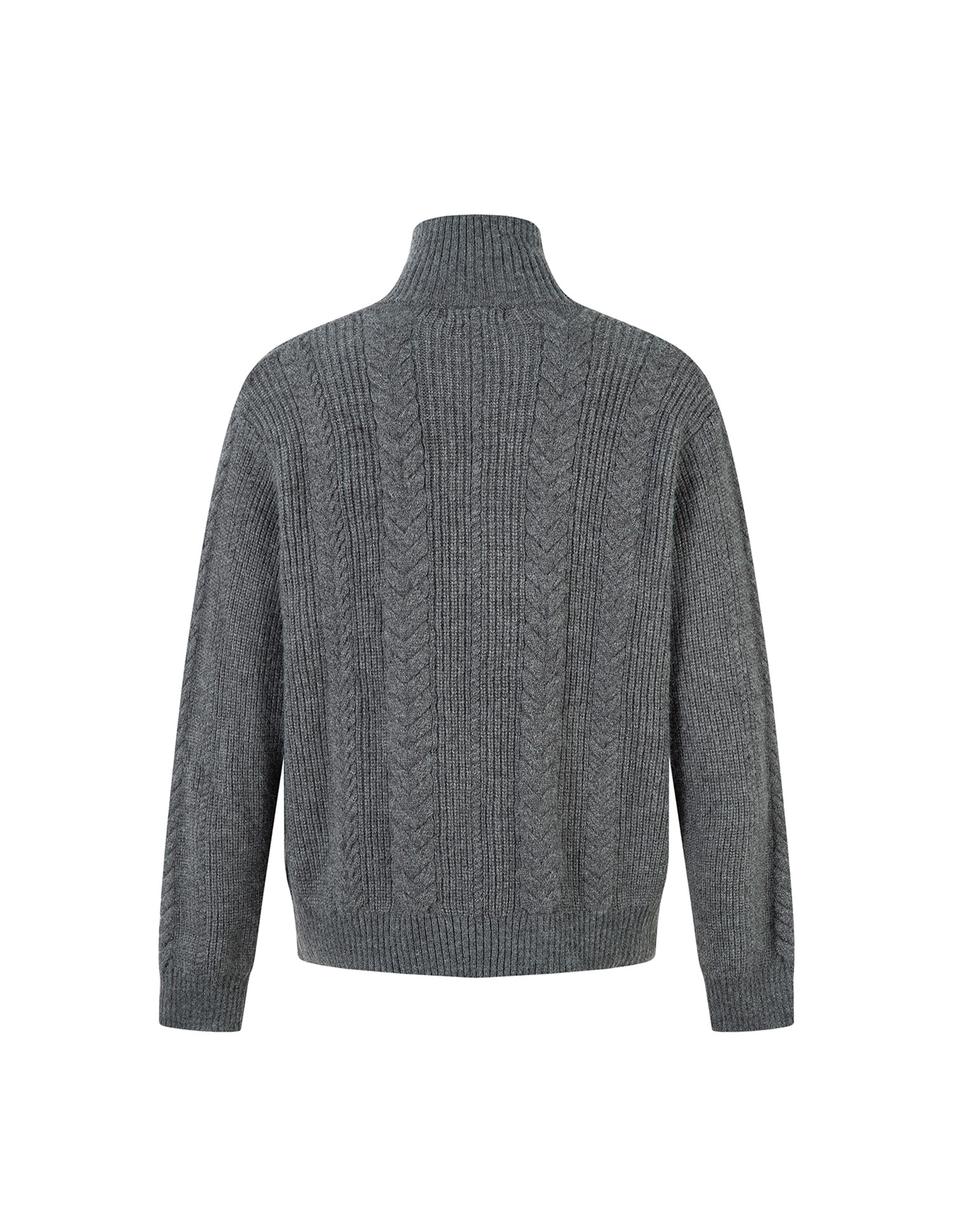 BAKYARDER Wheat Ear Cable Knit Stand Collar Cardigan Sweater