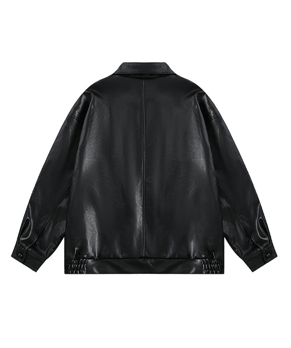 BAKYARDER Vintage PU Leather Jacket