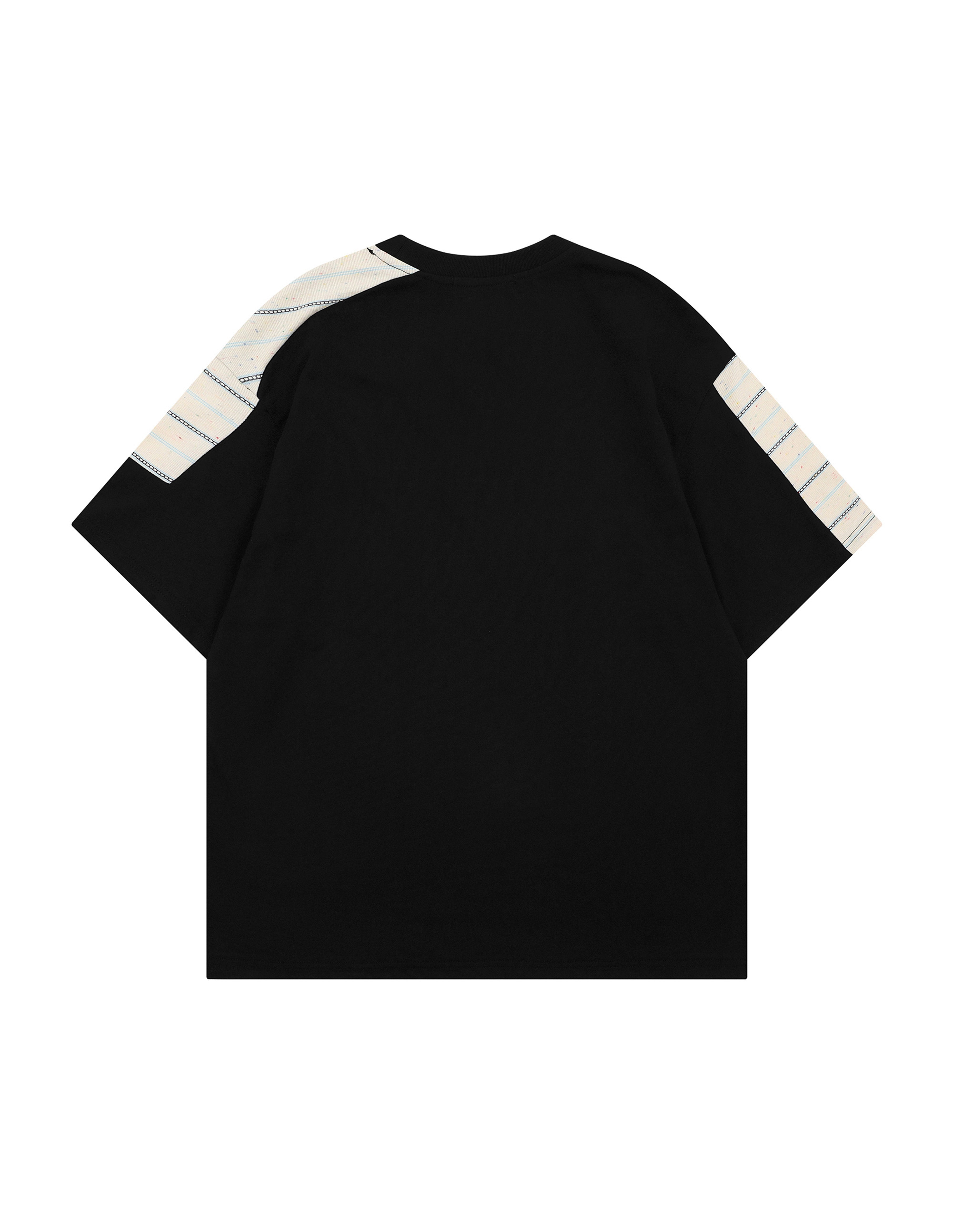 BAKYARDER Vintage Striped Patchwork Raglan T-Shirt