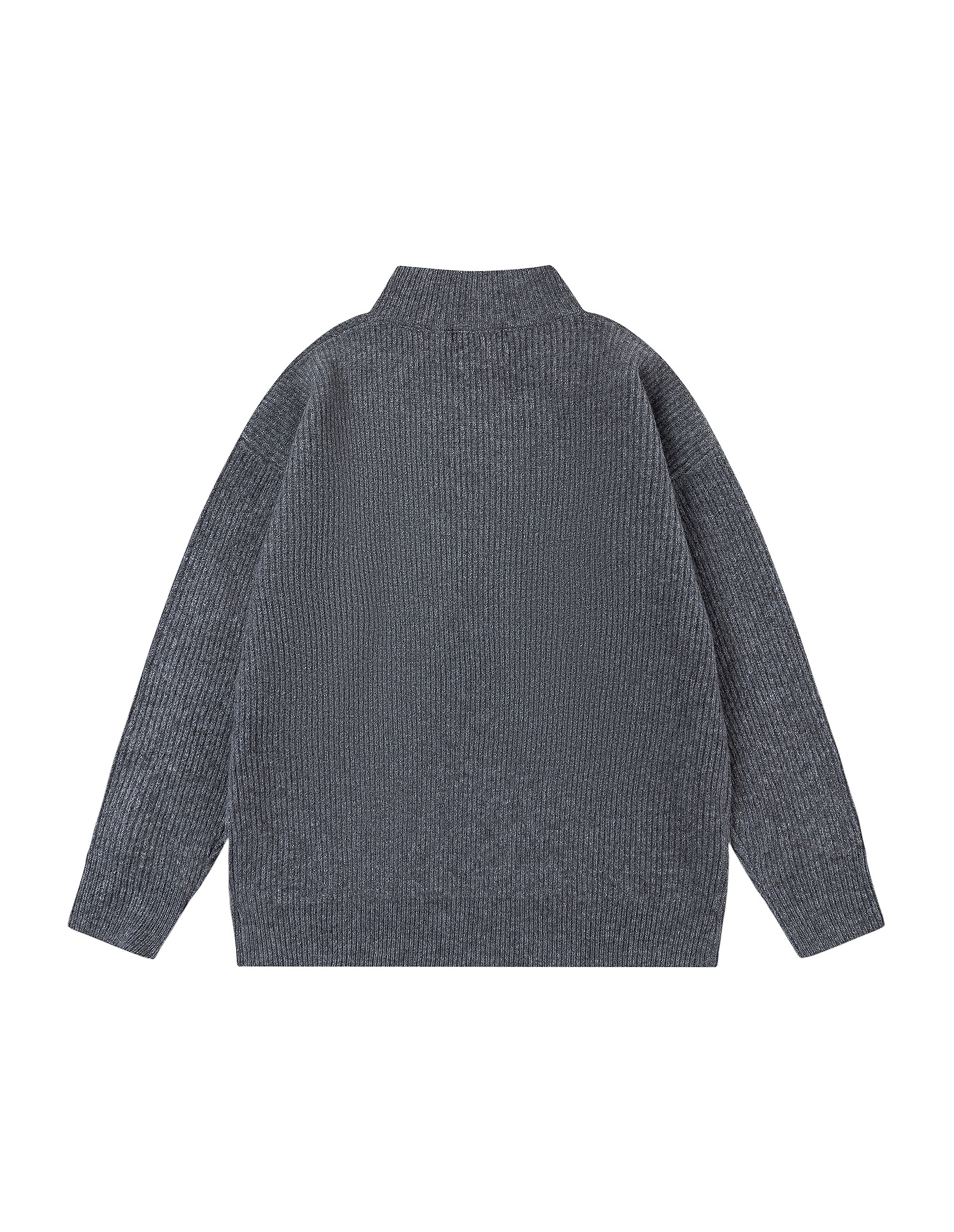 BAKYARDER Vintage Striped Stand Collar Zip-Up Cardigan Sweater