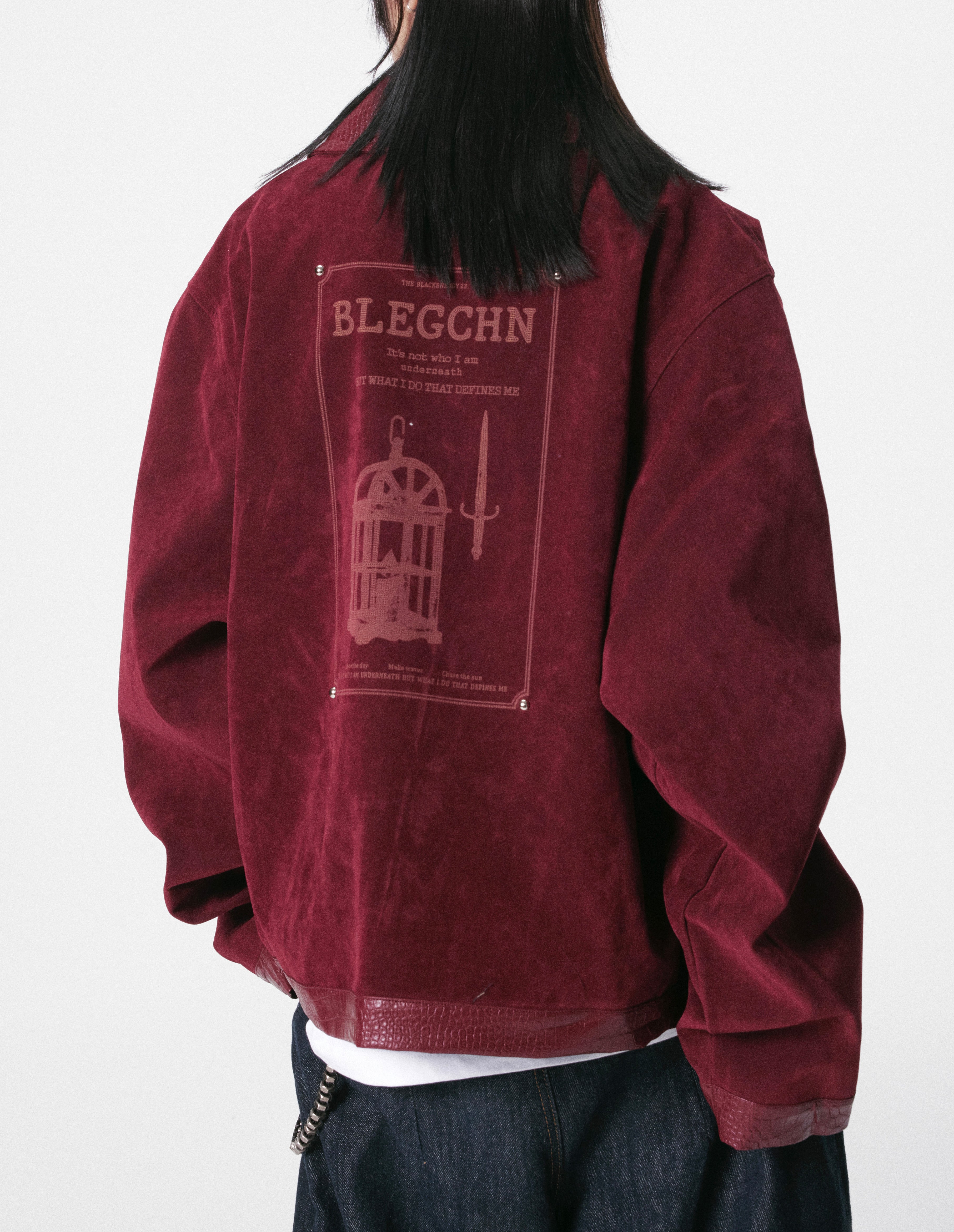 BAKYARDER Vintage Suede Snake Print Jacket