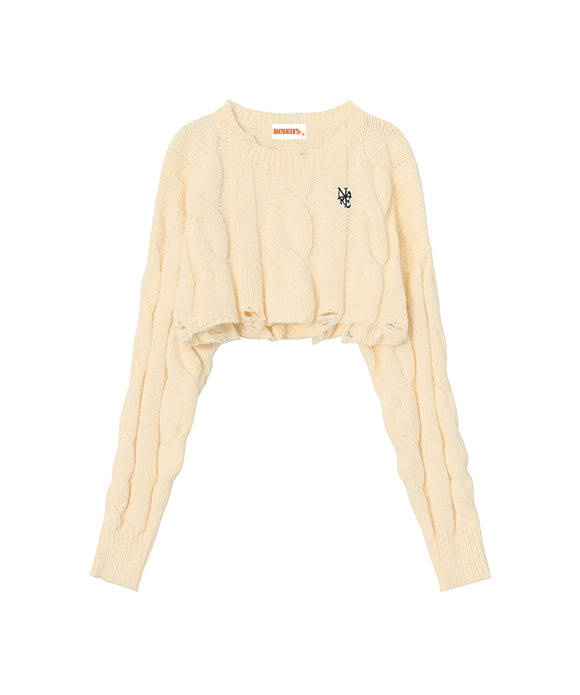BAKYARDER Short Crop Top Knit Sweater