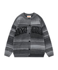 BAKYARDER Street Striped Gradient Cardigan