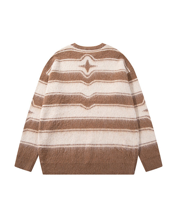BAKYARDER Vintage Striped Star Sweater