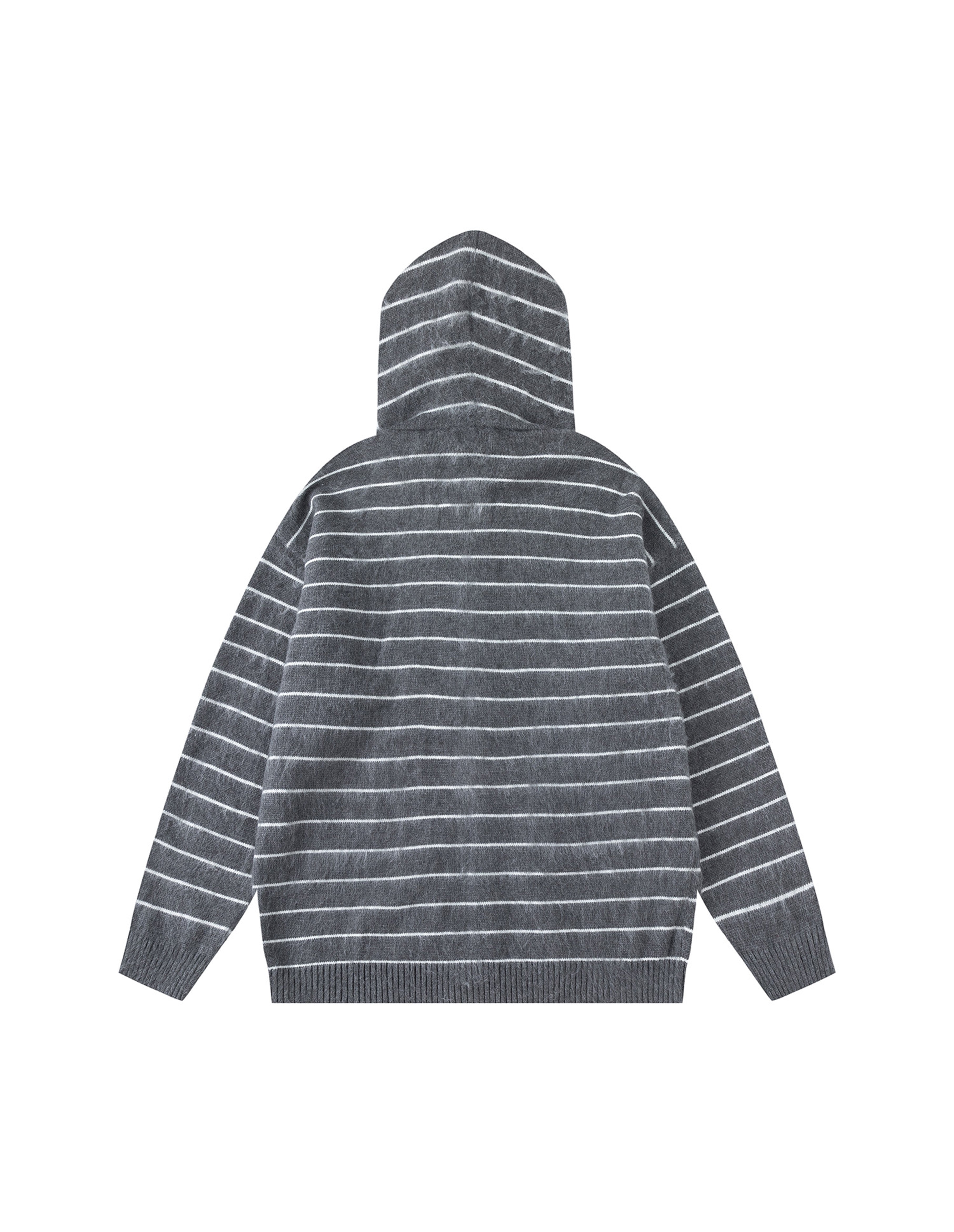 BAKYARDER Vintage Striped Hooded Loose-Fit Cardigan Sweater