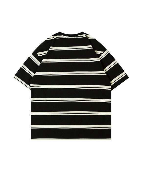 BAKYARDER Letter Striped Short-Sleeve T-Shirt